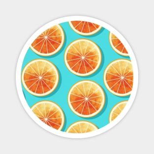 Orange Slices on Blue Magnet